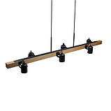 Світильник підвісний люстра ETRON WoodLine Spot Е27 6x40Вт натуральний/чорний 1-EDR-8208, фото 2