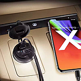 Врізна розетка USB в авто QC3.0 (швидка зарядка) + PD Type-C 12-24v з вольтметром, фото 3
