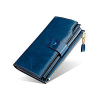 Шкіряний гаманець з RFID захистом LOCKER's RLL-Blue