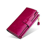 Шкіряний гаманець з RFID захистом LOCKER's RLL-Purple