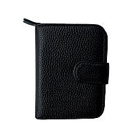 Короткий шкіряний гаманець з RFID захистом LOCKER's DWF-Black