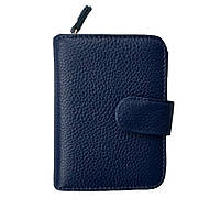 Короткий шкіряний гаманець з RFID захистом LOCKER's DWF-Blue