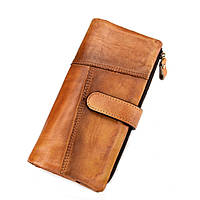 Шкіряний гаманець з RFID-захистом і знімним відділенням LOCKER's VWL-Orange