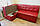 Кухонний розкладний куточок у недорогому шкірозаміннику (Червоний), фото 2