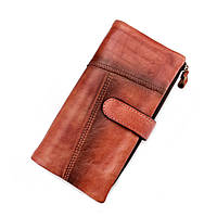 Шкіряний гаманець з RFID-захистом і знімним відділенням LOCKER's VWL-Red