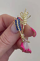 Брошка - шпилька срібна з фіанітами