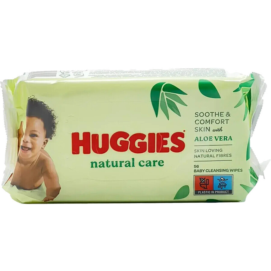 Дитячі вологі серветки Huggies Natural Aloe Vera 56 шт.