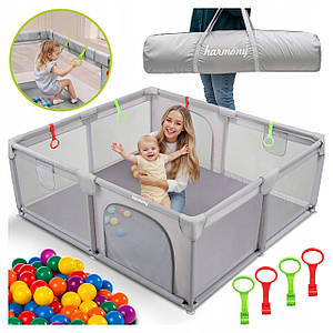 Манеж дитячий 150х180 см із ручками та 50 м'ячами Harmony