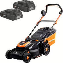 Акумуляторна газонокосарка Yard Force LM C37B з шириною зрізу 37 см, подвійним акумулятором 20 В 2,5 Ач, травозбірником на 40л