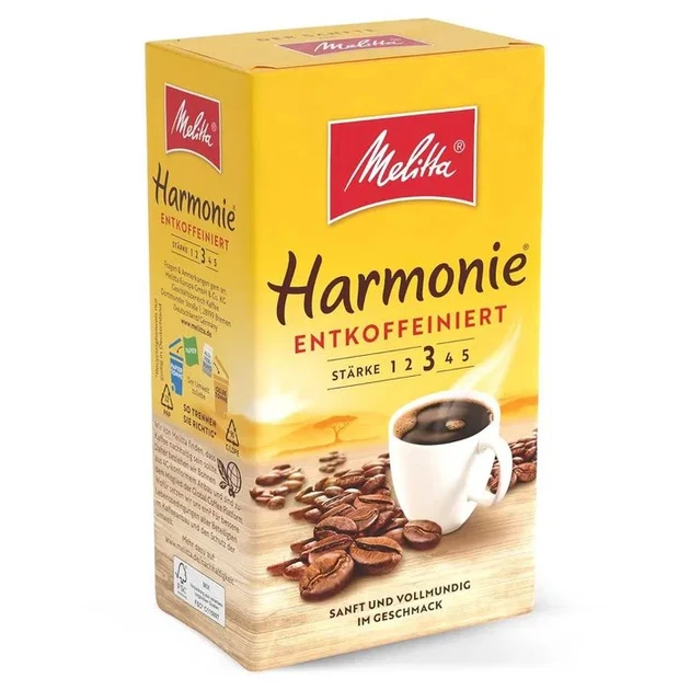 Кава мелена без кофеїну Melitta Harmonie Entkoffeiniert 500г Мелітта німецька кава, фото 1