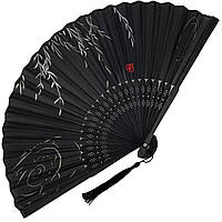 Віяло дерев'яне чорне 21х37 см (C3285)