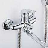 Змішувач для ванни FRAP F2213 з довгим виливом, латунь, хром, фото 2