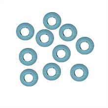 Бусина дерев'яна кругла Ø5 мм, блакитна, для макрамі та рукоділля, 10 шт.