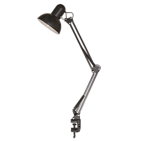 Лампа настільна телескопічна LEBRON L-TL-Tel-LONG, E27 струбцина, чорна