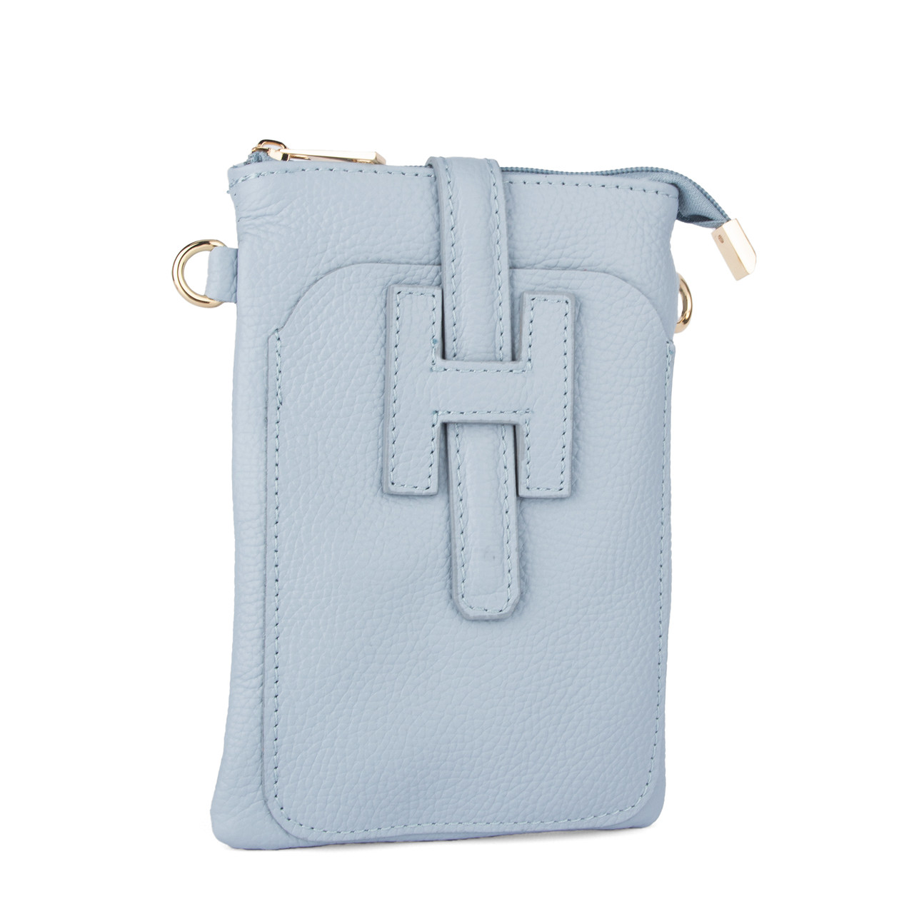 Жіноча міні-сумка VC 03996 з натуральної шкіри флотар блакитна