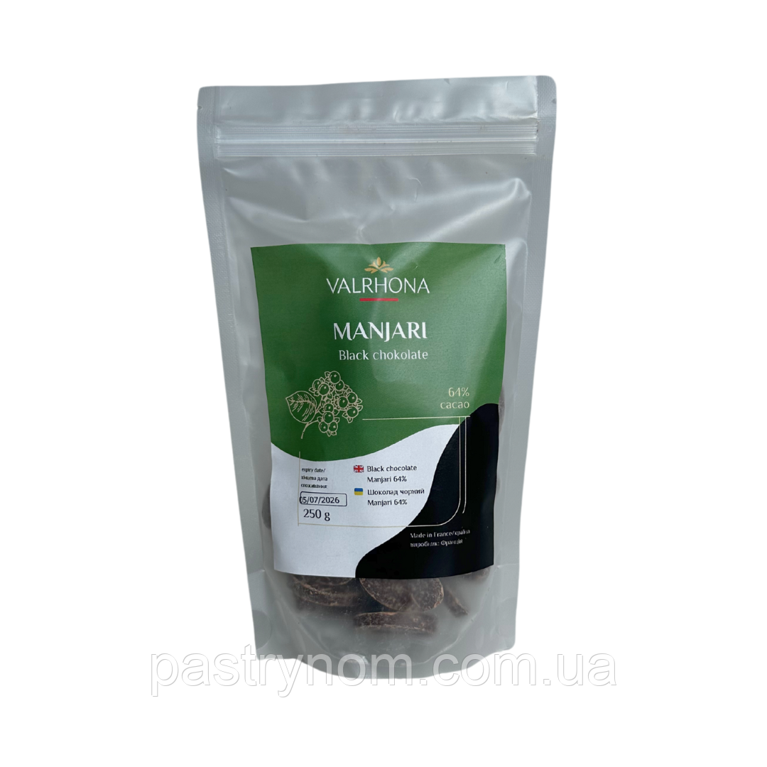 Шоколад чорний Manjari 64% 0,25кг