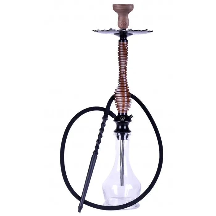 Кальян Karma Model 3.0 Brown (коричнева) повний комплект з колбою + мундштук Karma металевий чорний