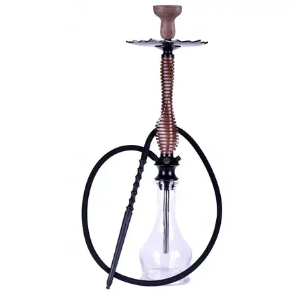 Кальян Karma Model 3.0 Brown (коричнева) повний комплект з колбою + мундштук Karma металевий чорний, фото 1