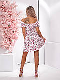 Коротка силуетна сукня зі шнурівкою по спині Тканина: софт принт Розмір: 42-44, 46-48, фото 3