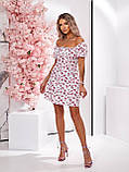 Коротка силуетна сукня зі шнурівкою по спині Тканина: софт принт Розмір: 42-44, 46-48, фото 2