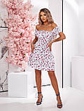Коротка силуетна сукня зі шнурівкою по спині Тканина: софт принт Розмір: 42-44, 46-48, фото 2