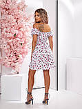 Коротка силуетна сукня зі шнурівкою по спині Тканина: софт принт Розмір: 42-44, 46-48, фото 3