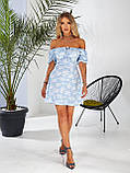 Коротка силуетна сукня зі шнурівкою по спині Тканина: софт принт Розмір: 42-44, 46-48, фото 2