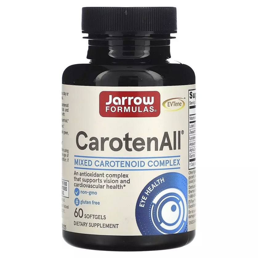 Комплекс змішаних каротиноїдів, CarotenAll, Mixed Carotenoids Complex, Jarrow Formula, 60 гелевих капсул