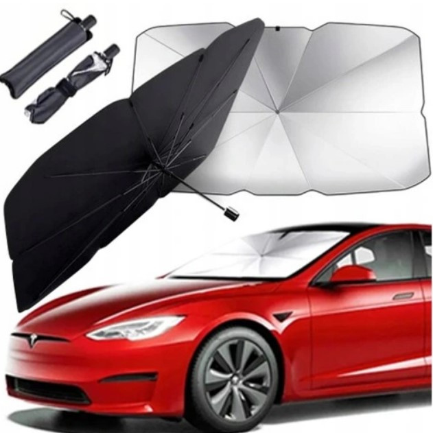 Автомобільна сонцезахисна парасолька на лобове скло 135x75 см, фото 1