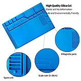 Килимок для паяння 55х35 см силіконовий термостійкий з магнітними відділеннями термокилимок S-180, фото 7