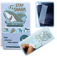 Папір для нотаток (стікери клейкі) "TIME MEMO - Cool Shark" / комплект 5 видів по 20 аркушів / Декоративні стікери N7-009 №1