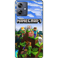 Силіконовий чохол бампер для Motorola Moto G54 Power з малюнком Minecraft Майнкрафт