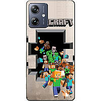 Силіконовий чохол бампер для Motorola Moto G54 Power з картинкою Minecraft Майнкрафт
