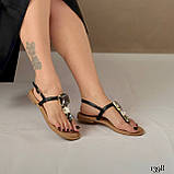 Модные Женские босоножки на низком ходу , женские стильные босоножки, черные женские босоножки., фото 6