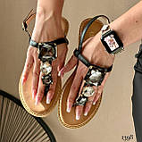 Модные Женские босоножки на низком ходу , женские стильные босоножки, черные женские босоножки., фото 9