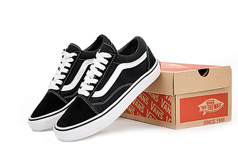 Кеди Vans Old Skool black/white Ванс Олд Скул чорно-білі чоловічі жіночі підліткові