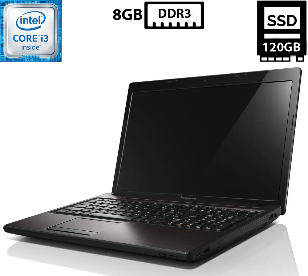Ноутбук Lenovo G580/15.6" TN 1366x768/Core i3-3110M 2.40GHz/8GB DDR3/SSD 120GB/Intel HD Graphics Камера Б/В