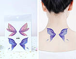 Наклейки перекладки для макіяжу на обличчя та тіло тимчасові тату глітерні Метелики, фото 4