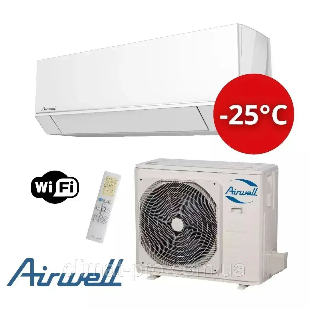 Настінний кондиціонер Airwell NORDIC HDHC-025N-09M25/YDAC-025R-09M25, фото 1