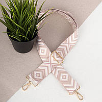 Ремінь для сумки текстильний 38 мм 4422 gold пудровий