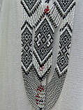 Гердан жіноча прикраса бісер білий  чорний український ручної роботи, фото 3