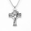 Чоловічий кулон підвіска з ланцюжком INRI на шию з медичної сталі під срібло з Хрестом, фото 7