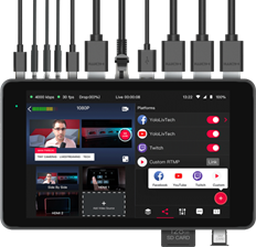 YoloBox Pro Portable Multicam Live Streaming Studio (switcher wideo, koder, Монітор, rejestrator i mikser audio)