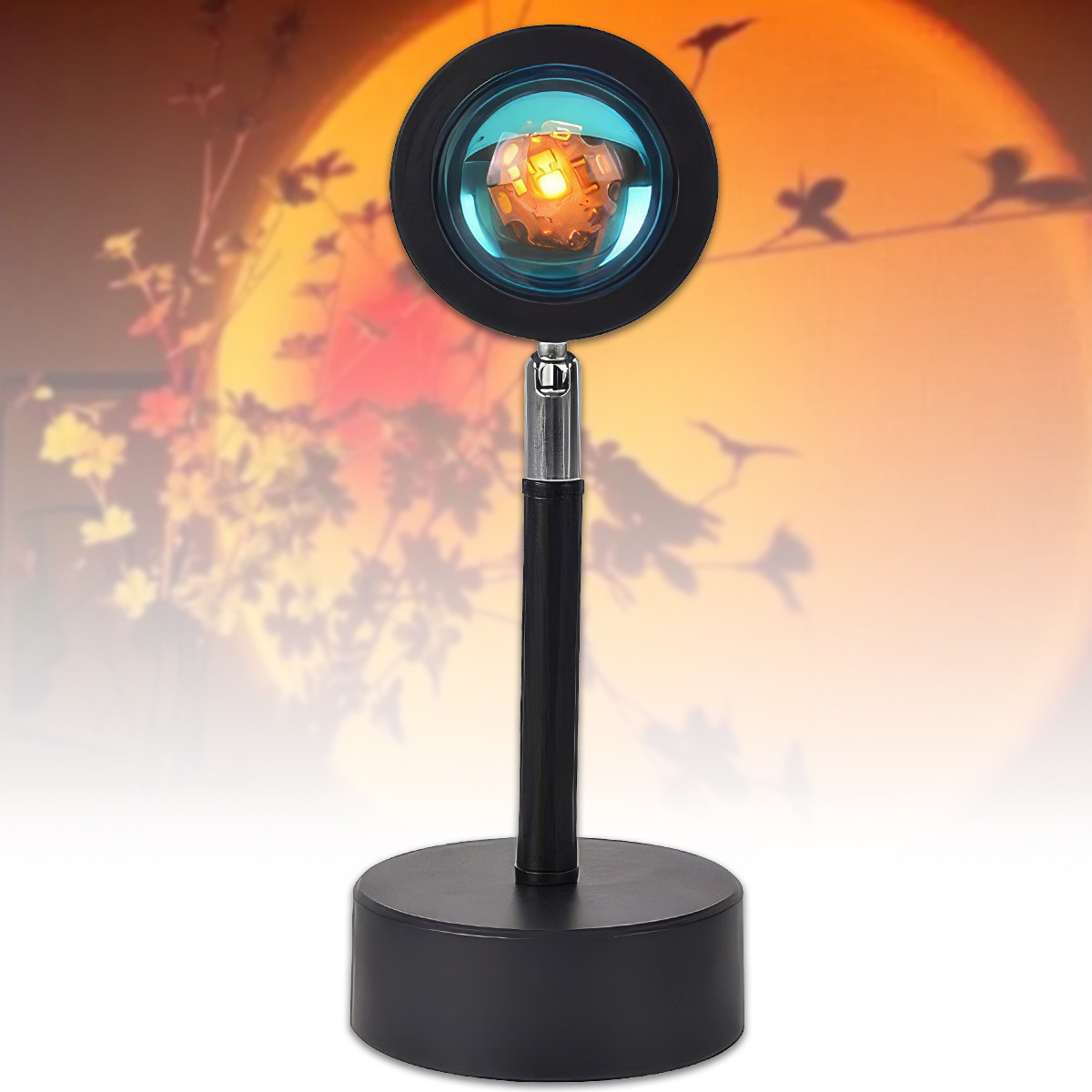 Світильник проекційний з ефектом заходу сонця Sunset Lamp Чорний Лампа LED для селфі WOW Pro, фото 1
