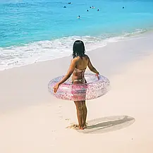 Круг надувний прозорий із блискітками 80 см, Надувний круг із блисками 80 см Дорослий, фото 4