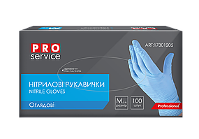 @/Перчатки нітрилови нестерильні блакитні 100 шт./пач. розмір M PRO SERVICE