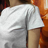 Жіноча базова футболка сіра меланж Україна, фото 8