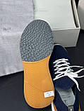 Кросівки чоловічі темно-сині натуральний текстиль і шкіра, фото 4