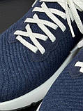 Кросівки чоловічі темно-сині натуральний текстиль і шкіра, фото 7