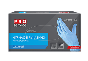 @/Перчатки нітрилові нестерильні блакитні 100шт/пач розмір L PRO SERVICE